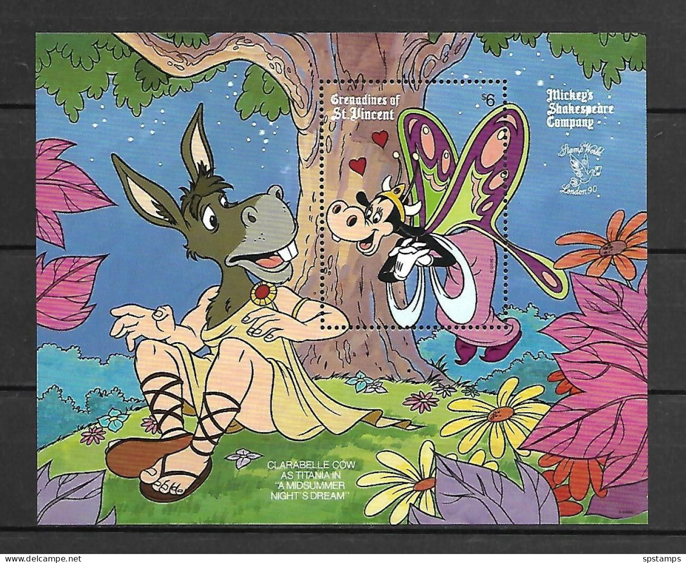 Disney St Vincent Gr 1990 Disney Characters As Shakespearian Characters #1 MS MNH - Disney