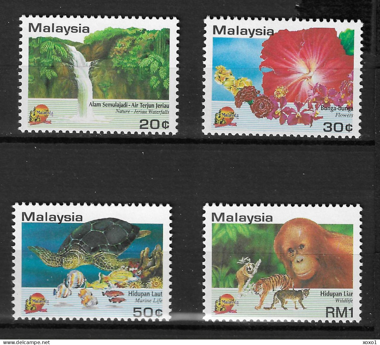 Malaysia 1994 MiNr. 506 - 509 Sea Turtle, Fish, Orangutan, Waterfall 4v MNH** 4.60 € - Malesia (1964-...)