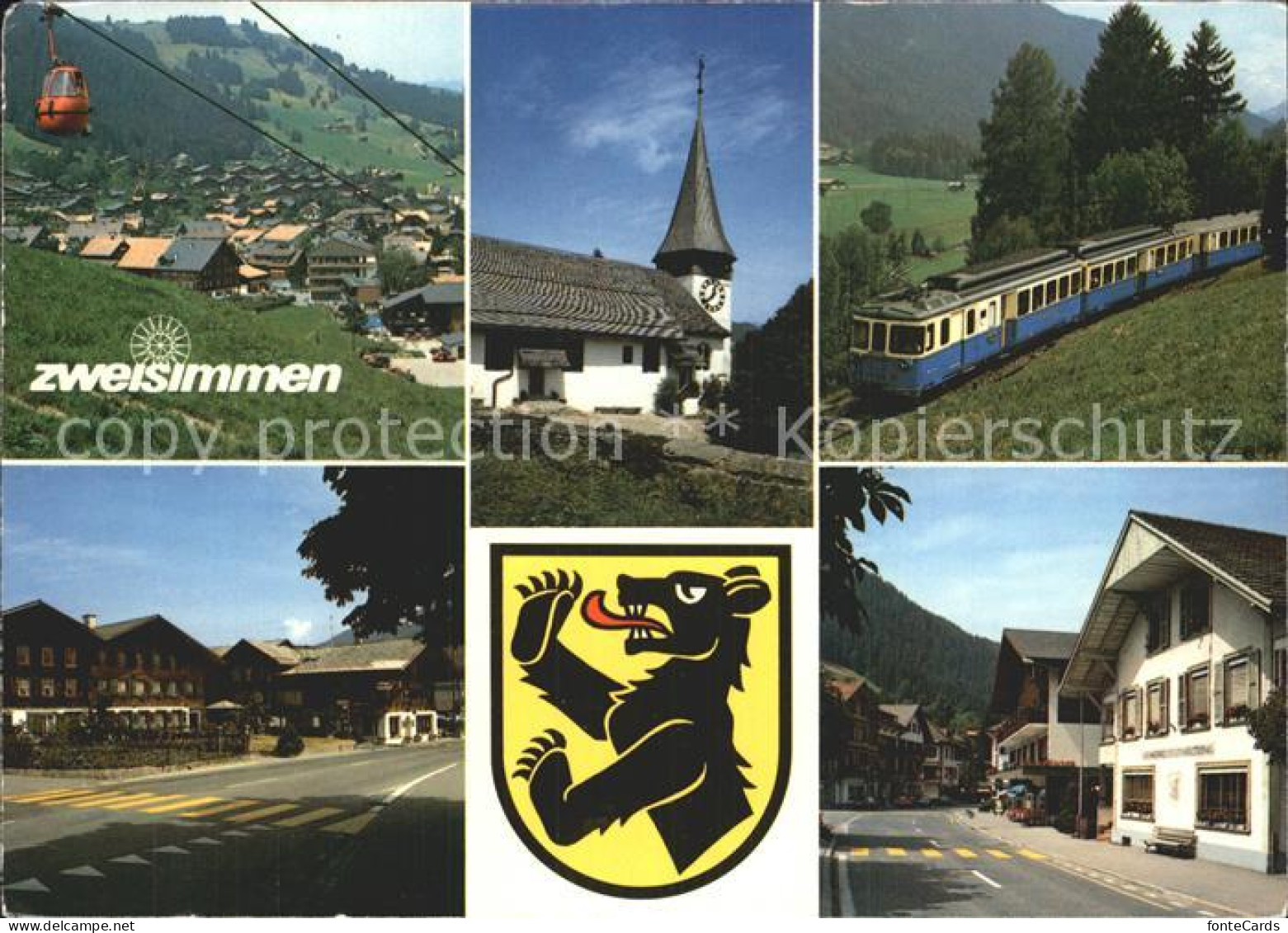 12922741 Zweisimmen Kirchenpartie Seilbahn Bergbahn Zweisimmen - Sonstige & Ohne Zuordnung