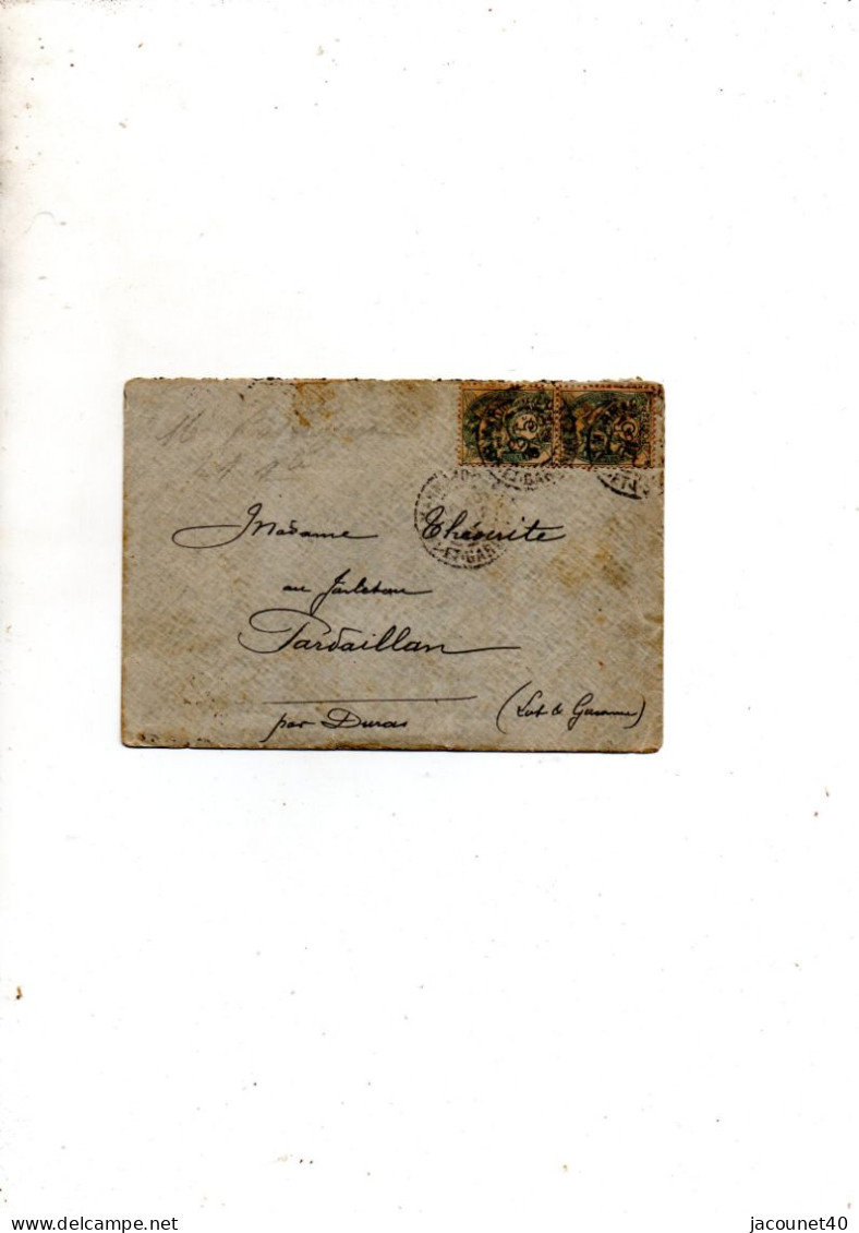 Lettre De Beyssac 19 Ecrite 20/12/1906 Pour Pardaillan 47 Correspondance A L'interieur Voir Verso + Cachet De Cire - Used Stamps