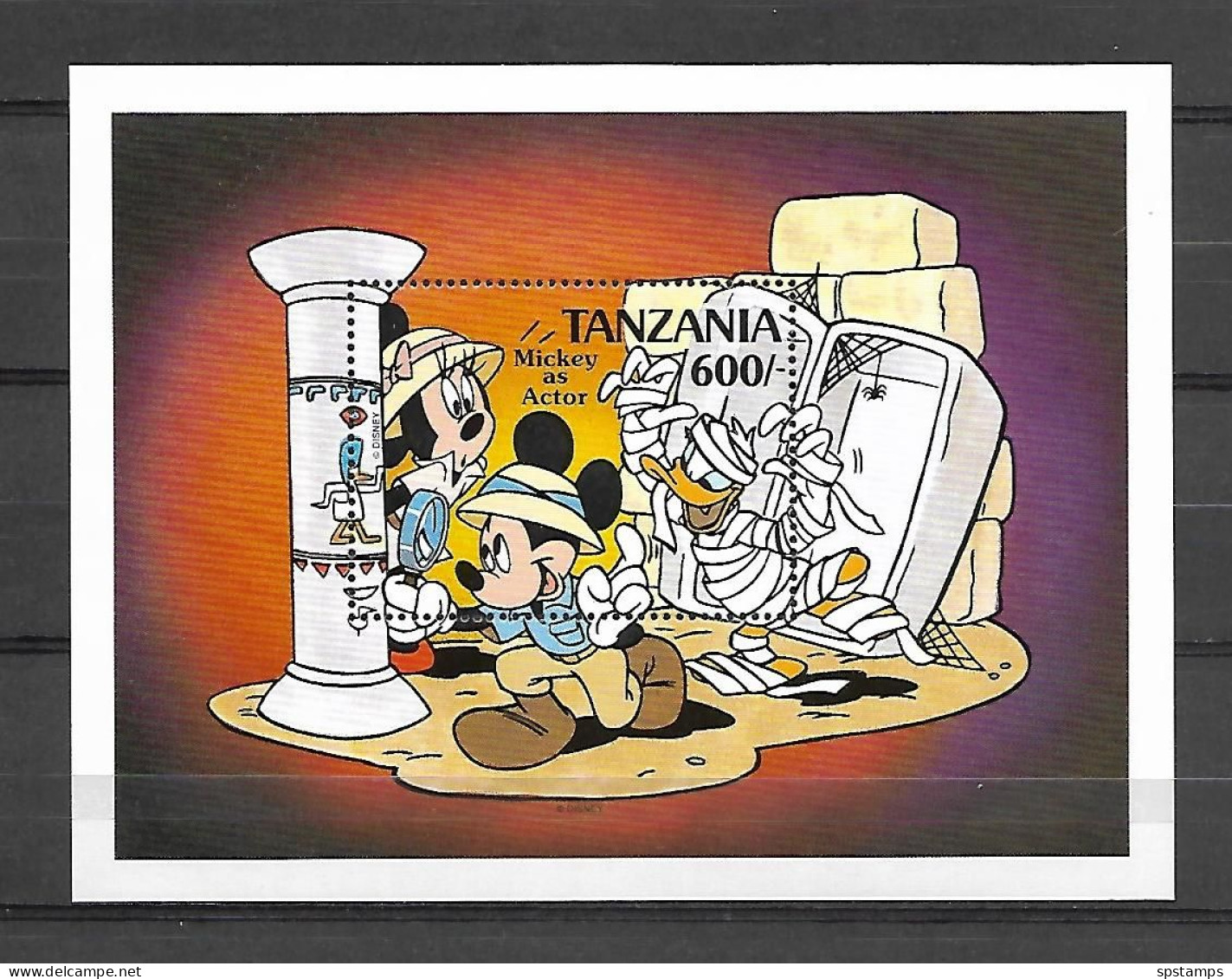 Disney Tanzania 1991 Mickey As Actor MS #1 MNH - Disney