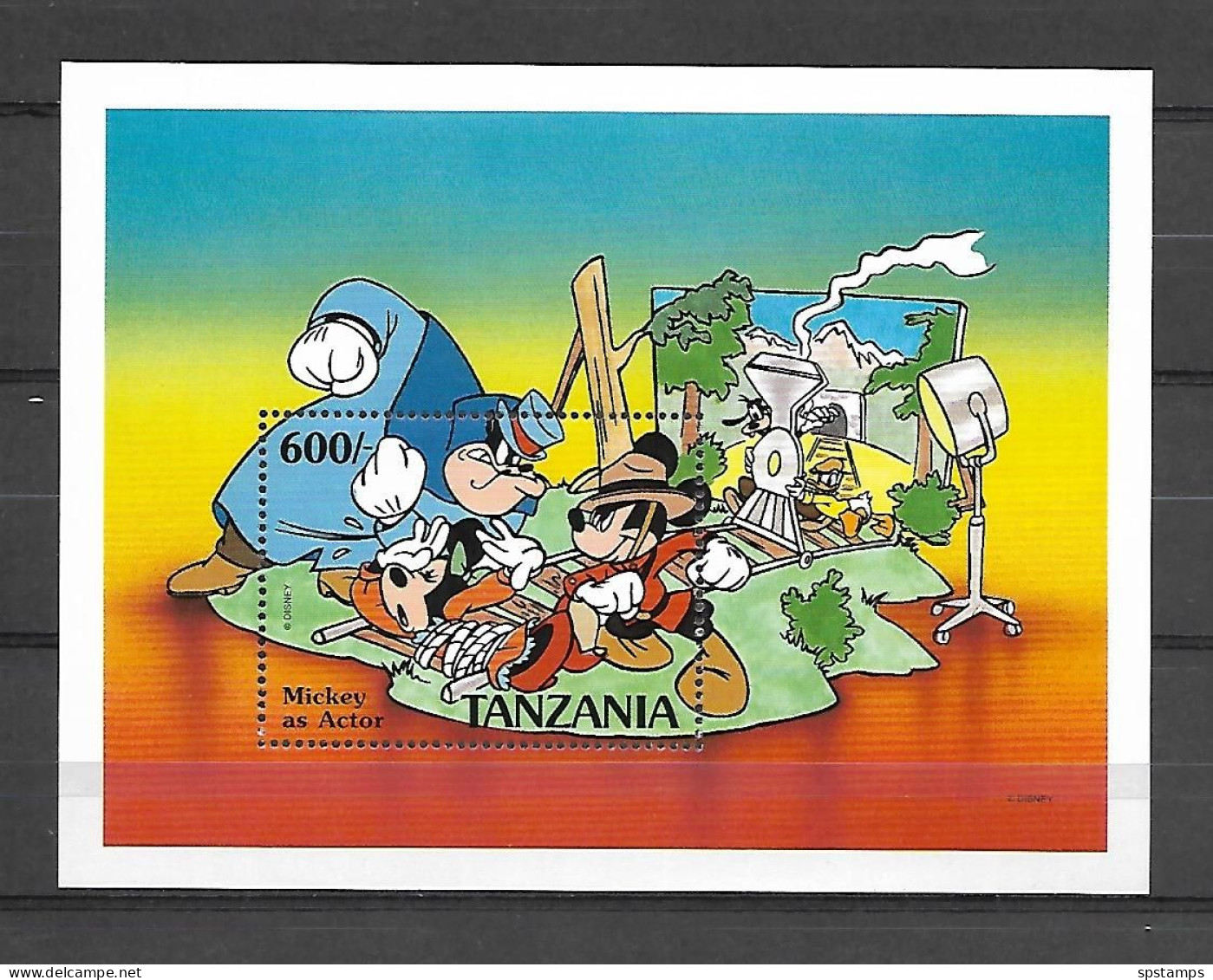 Disney Tanzania 1991 Mickey As Actor MS #2 MNH - Disney