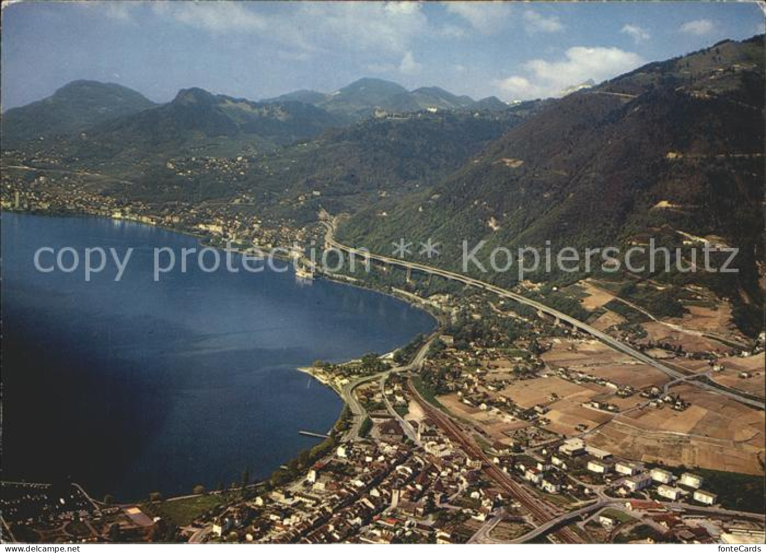 12920921 Villeneuve VD Vue Aerienne Lac Leman Genfersee Alpen Villeneuve VD - Other & Unclassified