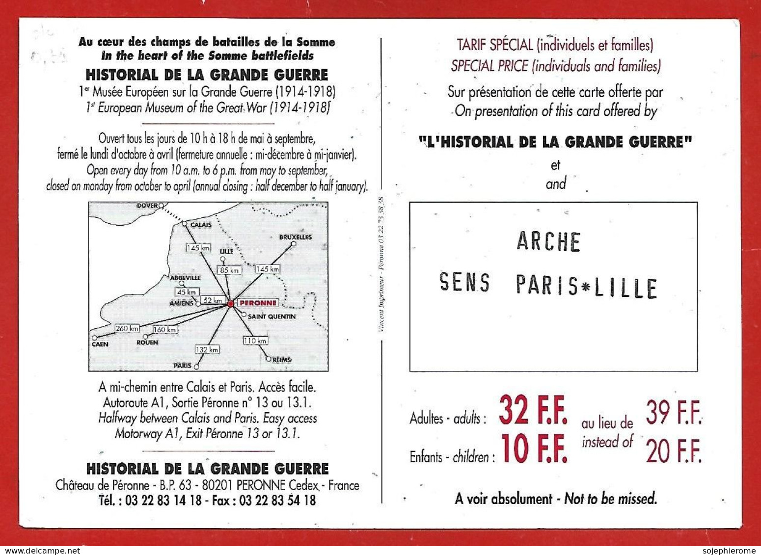 Péronne (80) Historial De La Grande Guerre Château Soldats Britanniques Coquelicots 2scans - Advertising