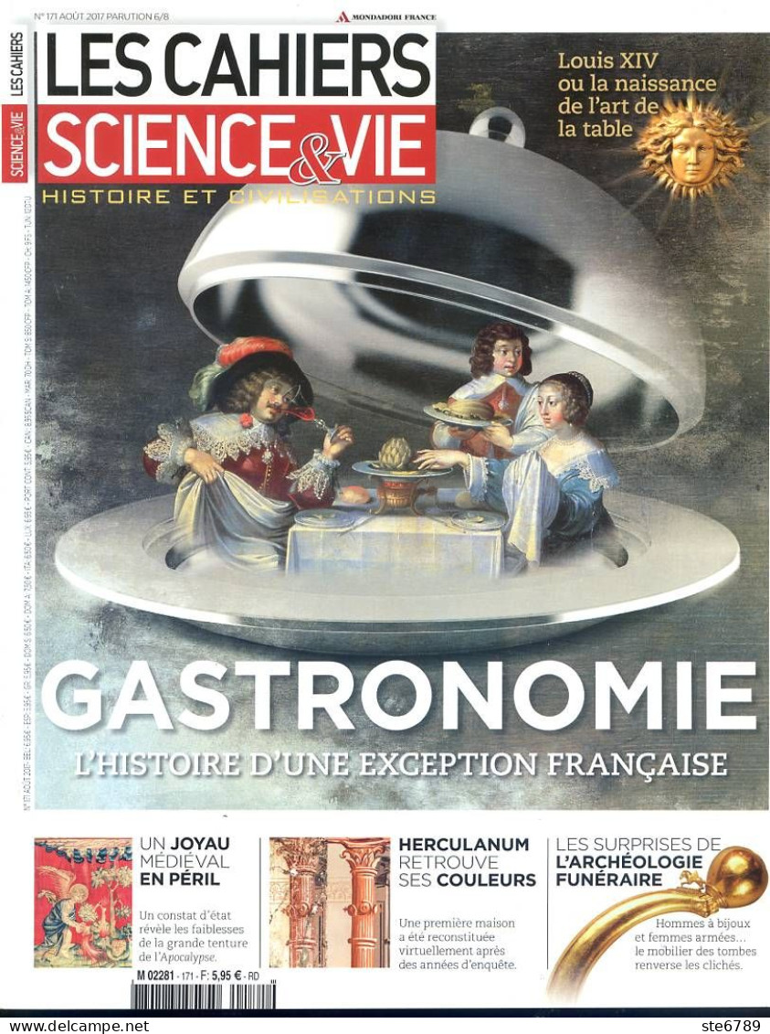 LES CAHIERS DE SCIENCE ET VIE  N° 171 GASTRONOMIE Francaise , Herculanum , Archéologie Funéraire - Science