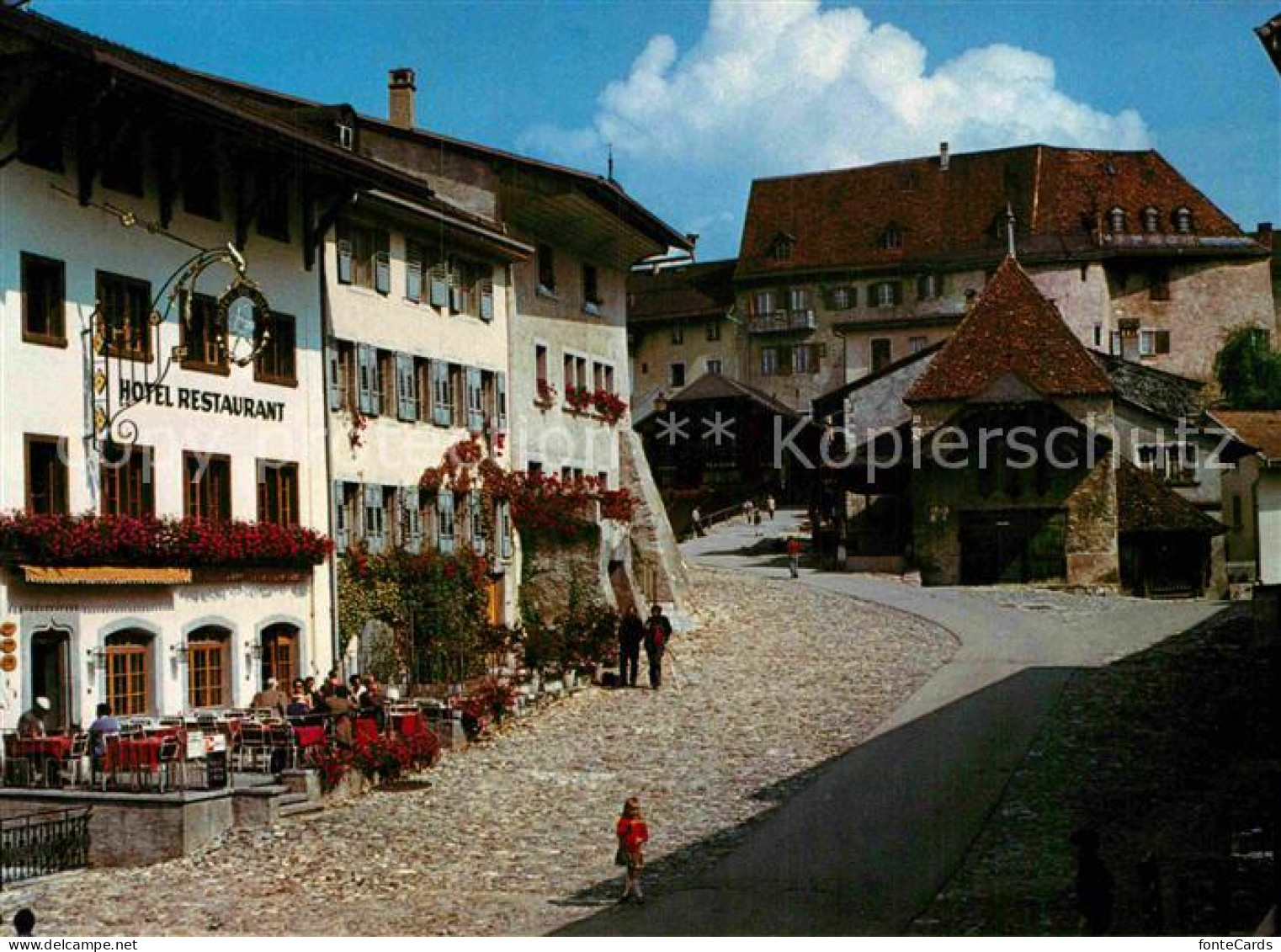 12913433 Gruyeres FR Marktplatz Hotel Restaurant Gruyeres - Autres & Non Classés