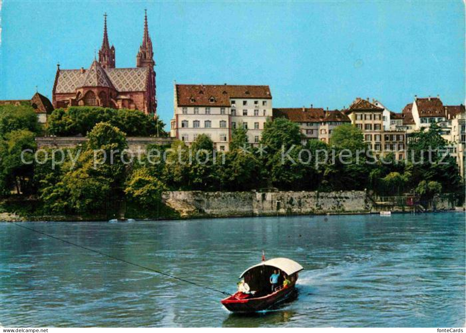 12910984 Basel BS Rheinfaehre Leu Kirche Basel - Andere & Zonder Classificatie