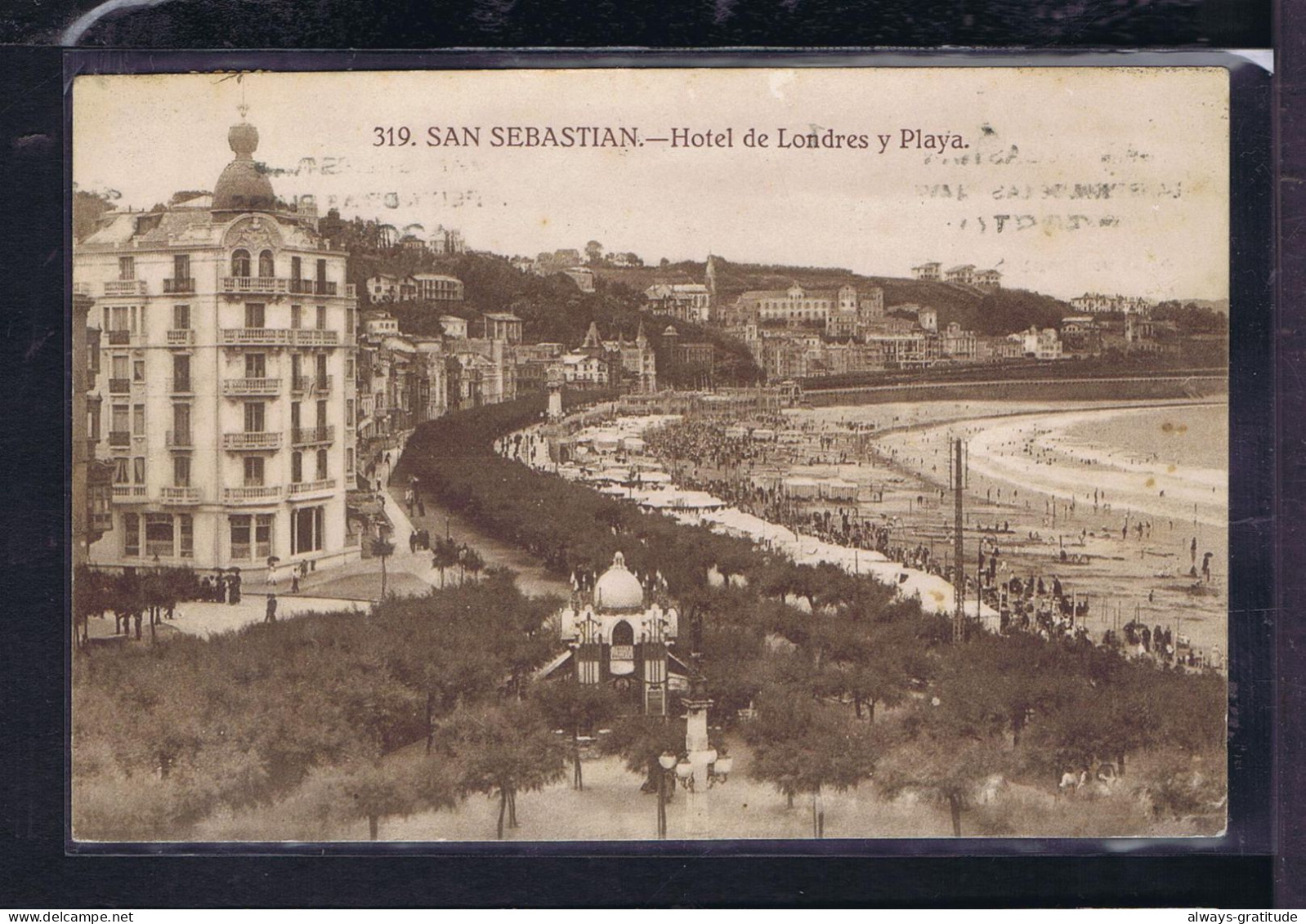 87192 SPAIN Horse Race Bullfight Corrida In August "San Sebastian Beach Queen Of Beaches" Slogan Pmk Postcard Portugal - Other & Unclassified