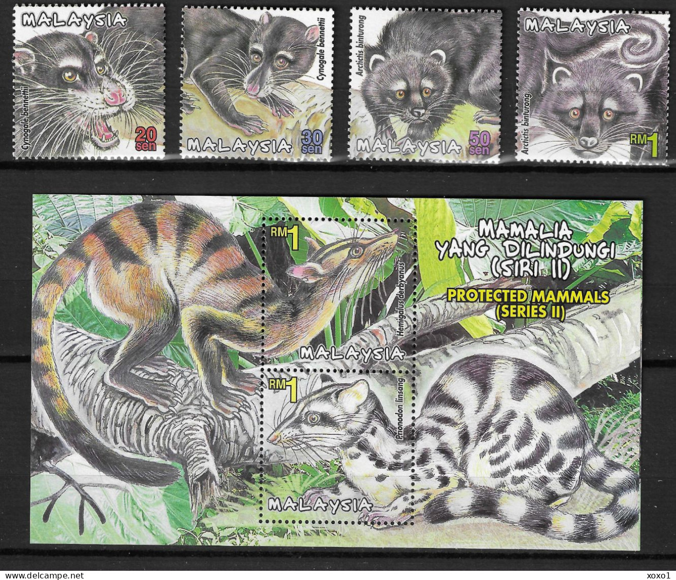 Malaysia 2000 MiNr. 949 - 952 (Block 48) Protected Mammals (II) 4v + S\sh MNH** 6.20 € - Other & Unclassified