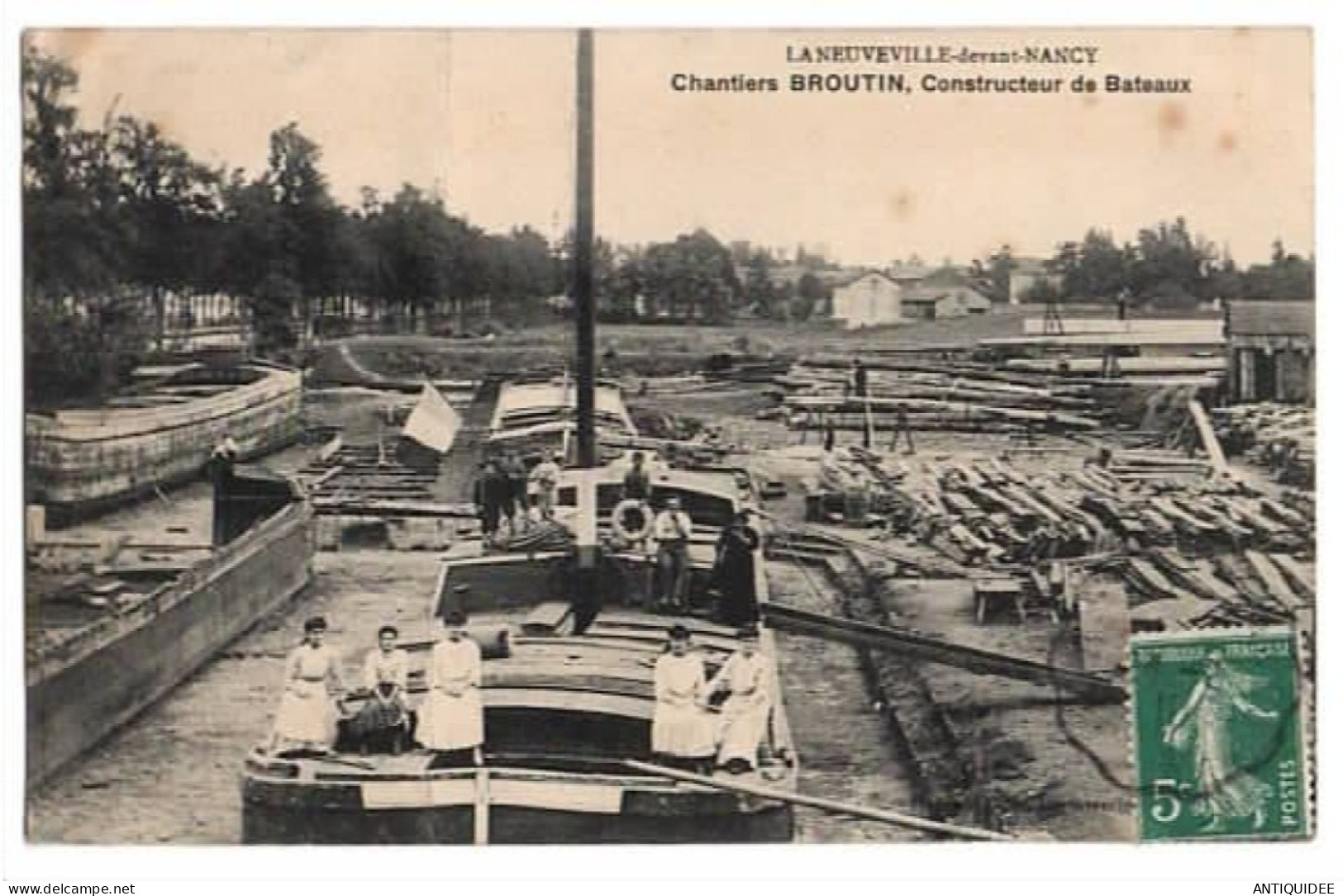 LANEUVEVILLE-devant-NANCY - Chantiers BROUTIN, Constructeur De Bateaux - ( 24 FEVRIER 1910 ) - BELLE ANIMATION - - Otros & Sin Clasificación