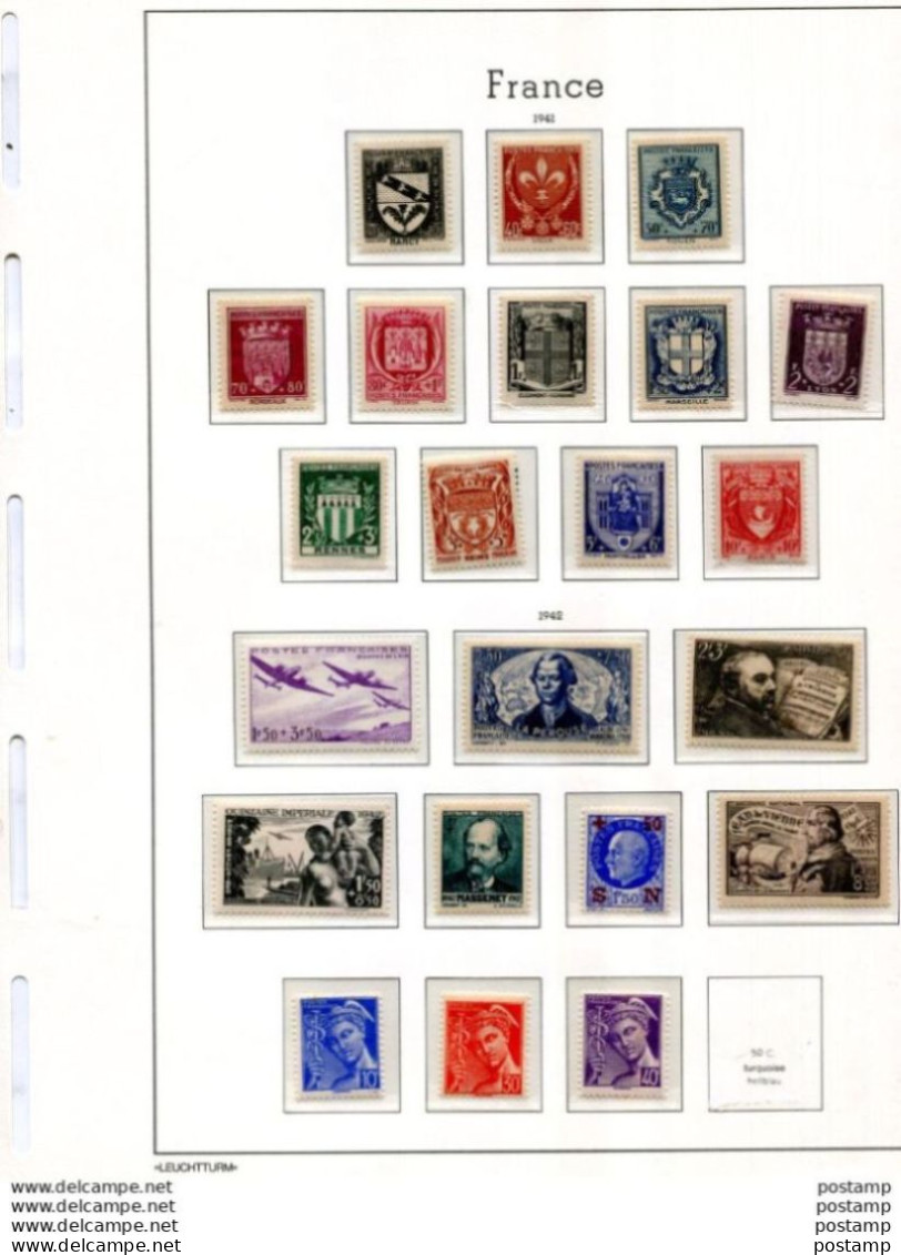 FRANCE-Collection De 1940à1964-neufs***sans Chf-sur 71  Feuilles Album Sans Ch Leuchtturm Cte 3150 Eur - Collections