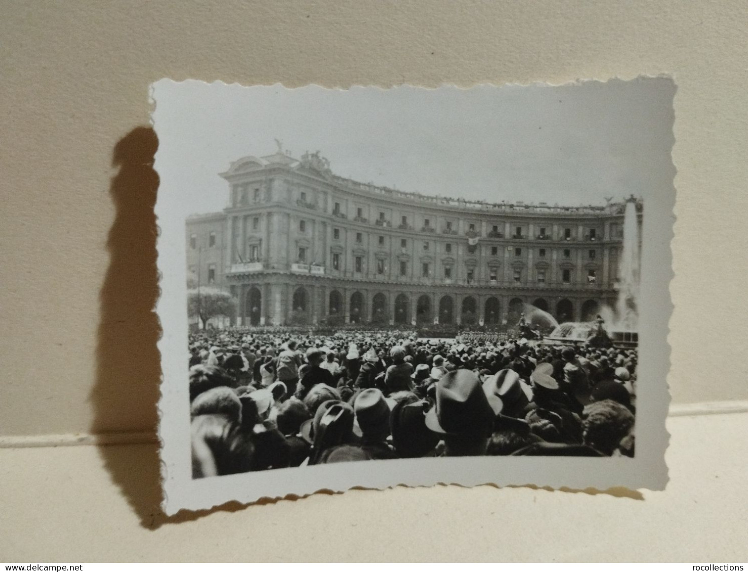 Italy Small Photo Italia Foto Roma Annuale Dell'Impero Celebrazione Fascista Militari Coloniali Piazza Esedra - Europa