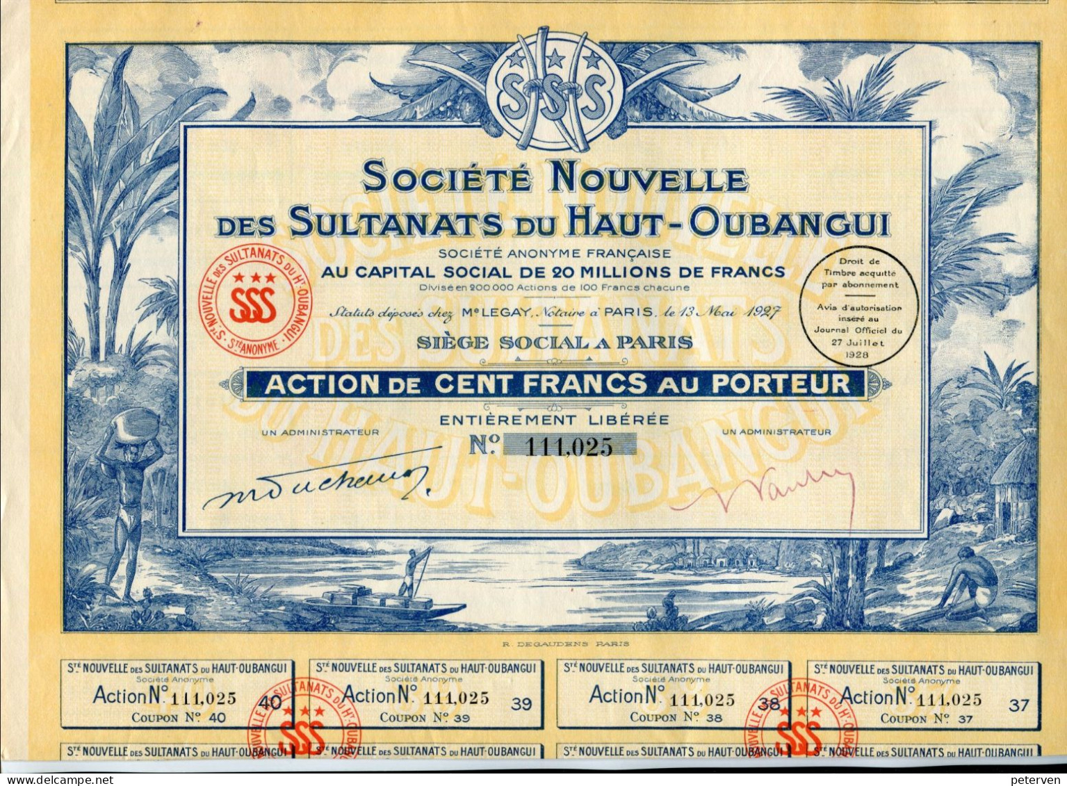 Société Nouvelle Des SULTANATS Du HAUT-OUBANGUI - Africa