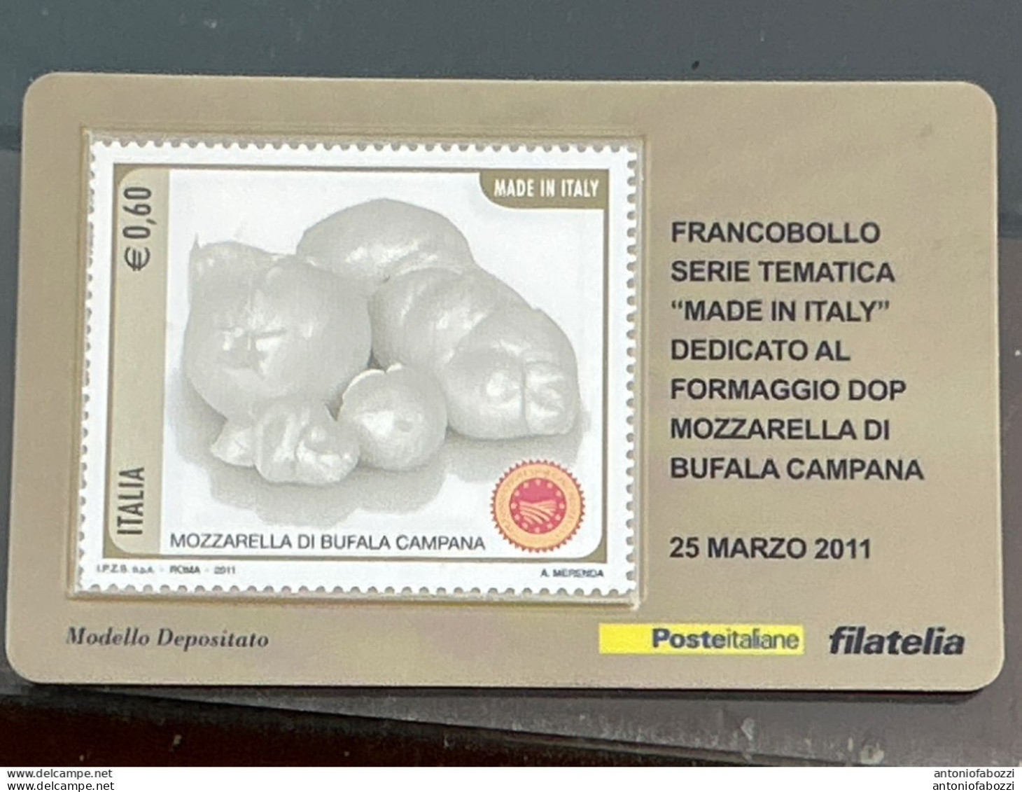 25 Tessere Filateliche Italia - 2011 - Made In Italy - Formaggi - Mozzarella Di Bufala Campana - Cartes Philatéliques