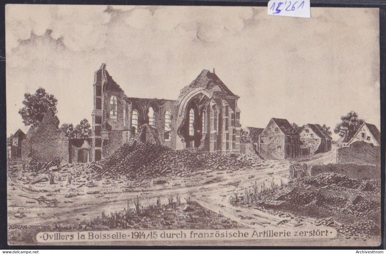 Ovillers La Boisselle - Durch Französiche Artillerie Zerstört - église Détruite Par L'artillerie Française (15'261) - Albert