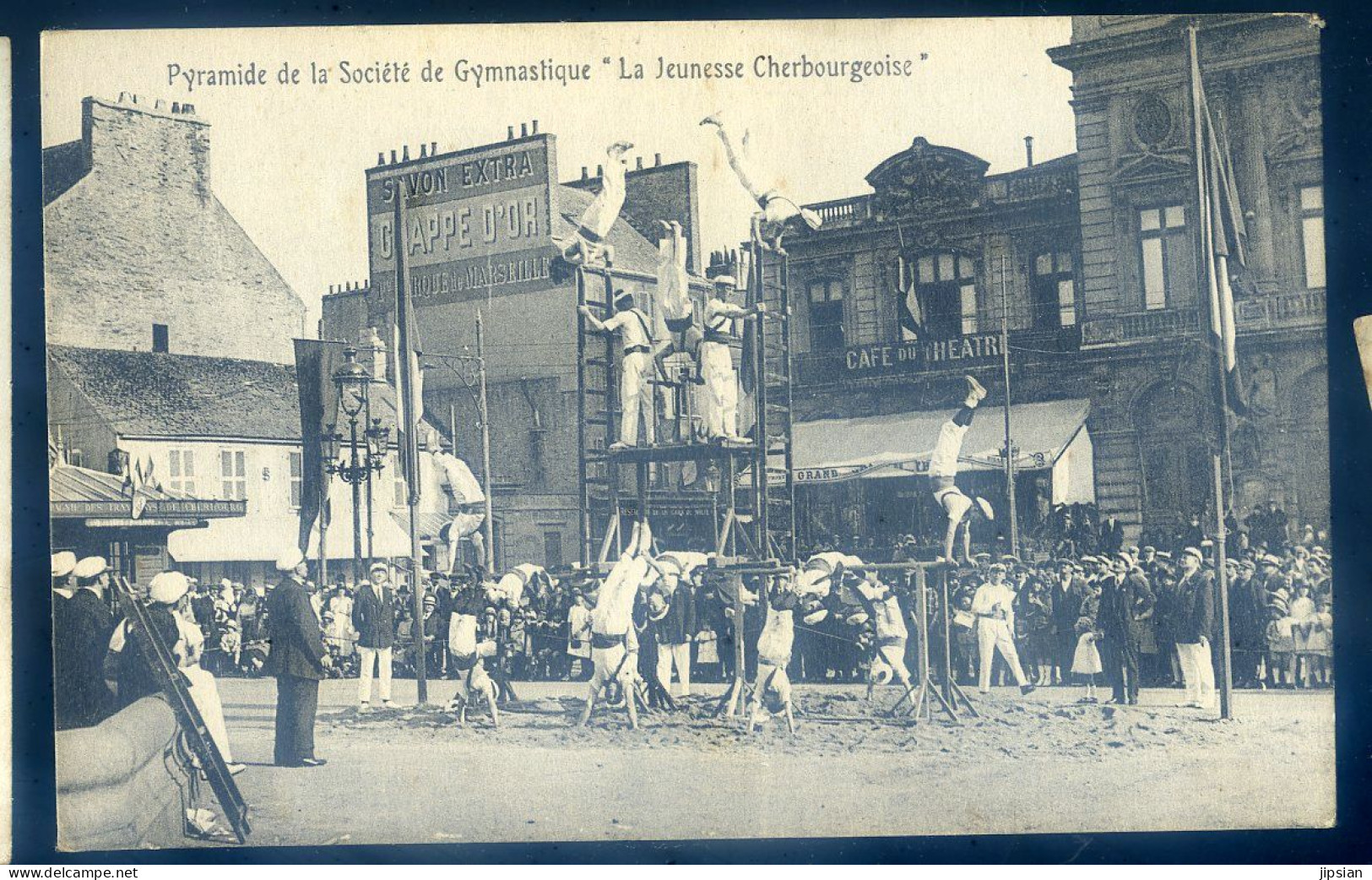 Cpa Du 50 Cherbourg -- Pyramide De La Société De Gymnastique -- La Jeunesse Cherbourgeoise   STEP128 - Cherbourg