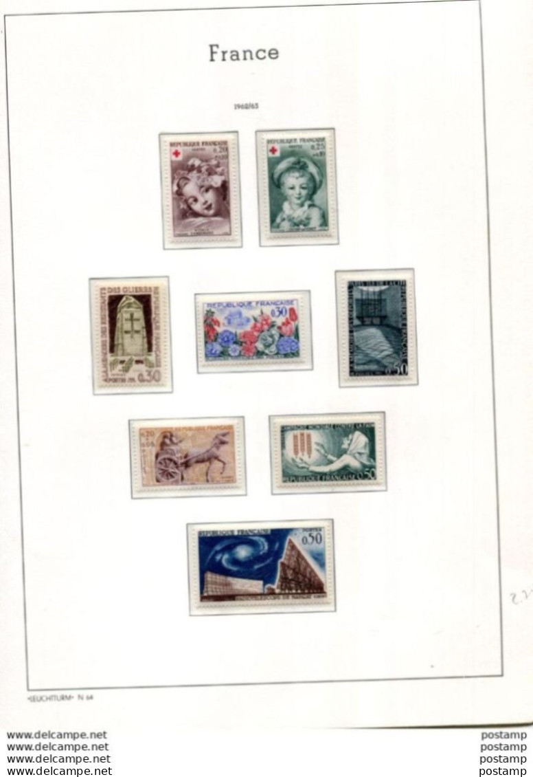 FRANCE-Collection De 1962-à 1987neufs***sans Chf-sur  Feuilles Album Sans Ch Leuchtturm Valeur Faciale1584 FrsCote1145eu - Collezioni