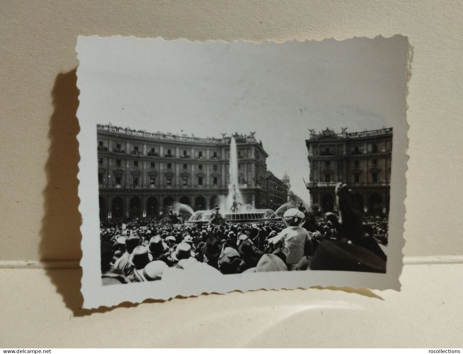 Italy Small Photo Italia Foto Roma Annuale Dell'Impero Celebrazione Fascista Militari Coloniali Piazza Esedra - Europa