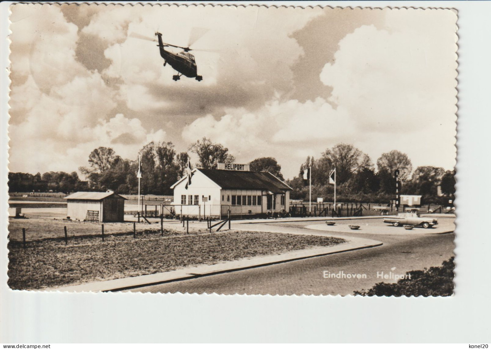 Vintage Rppc Sabena Belgian World Airlines Sikorsky Helicopter @ Eindhoven Heliport - 1919-1938: Between Wars