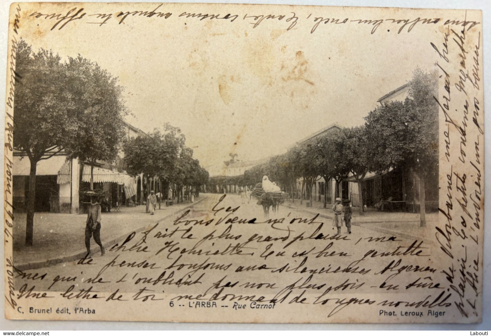 Carte Postale Alger L'Arba Rue Carnot Ptoto Leroux Alger - Alger