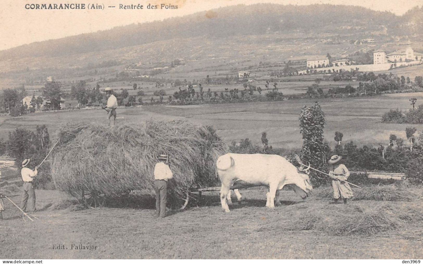 CORMARANCHE-en-Bugey (Ain) - Rentrée Des Foins - Attelage De Boeufs - Voyagé 1915 (2 Scans) La Verlye, St-Haon-le-Chatel - Zonder Classificatie