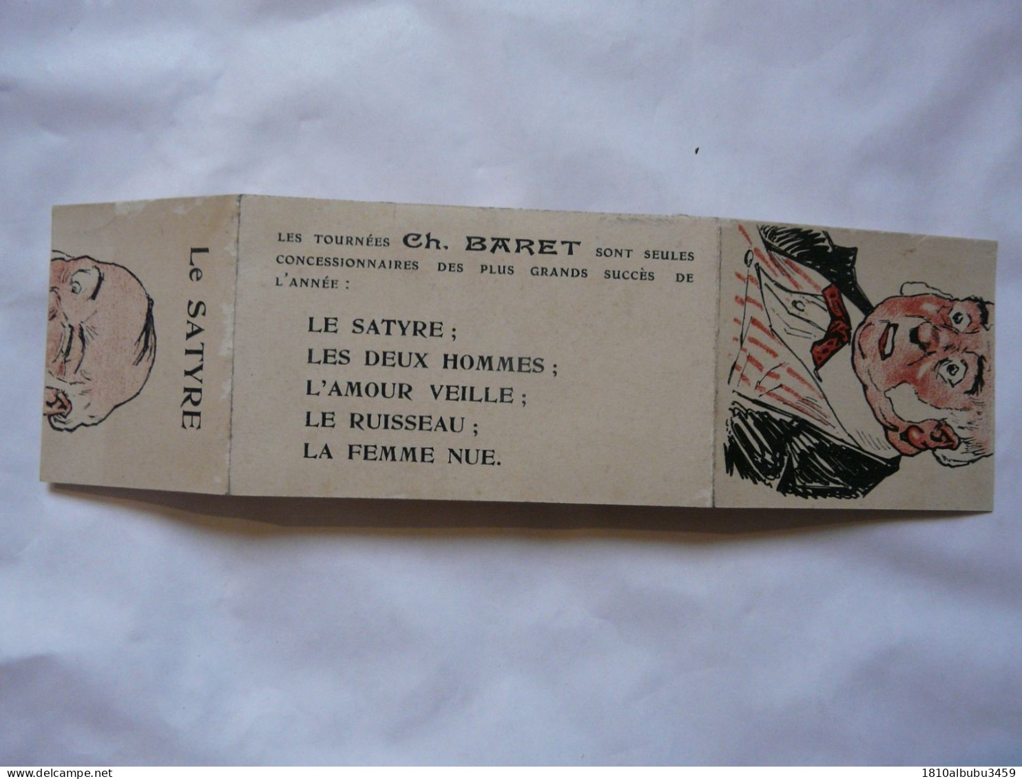 RARE - DEPLIANT Publicitaire A SYSTEME : CH. BARET - LE SATYRE - Publicidad