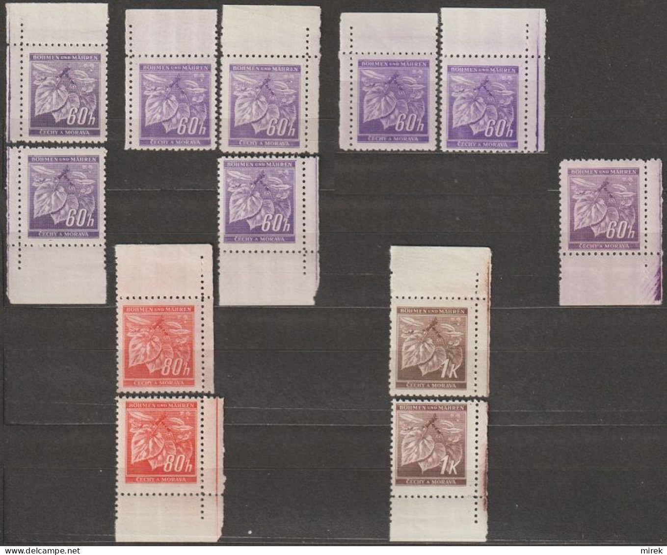 08/ Pof. 54-56, Corner Stamps, Basic Colors - Ungebraucht