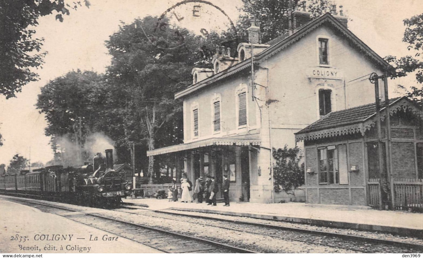 COLIGNY (Ain) - La Gare - Arrivée Du Train - Voyagé 1925 (2 Scans) Euphrasie Gay, Usine électrique à Champagnole - Ohne Zuordnung