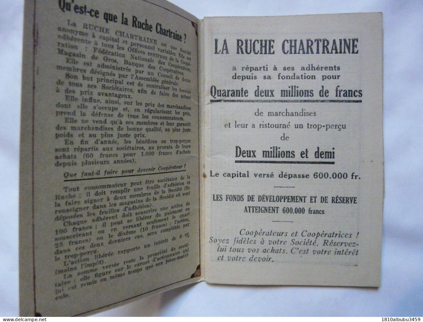 1932 AGENDA - COOPERATIVE LA RUCHE CHARTRAINE - Rue De La Clouterie - Unclassified