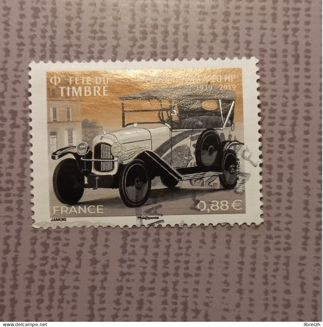 Fête Du Timbre :  Voiture Citroen  N° 5302  Année 2019  ( Cachet Rond ) - 2010-.. Matasellados