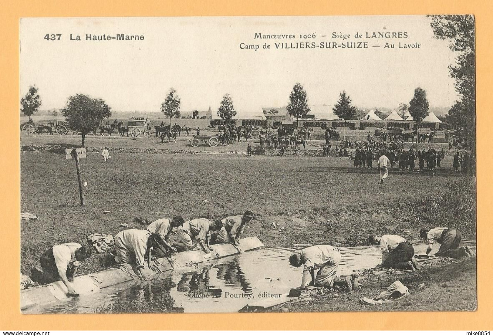 0199  CPA  LA HAUTE-MARNE  -  Manoeuvres 1906 - Siège De LANGRES - Camp De VILLIERS-SUR-SUIZE - Au Lavoir  ++++ - Langres