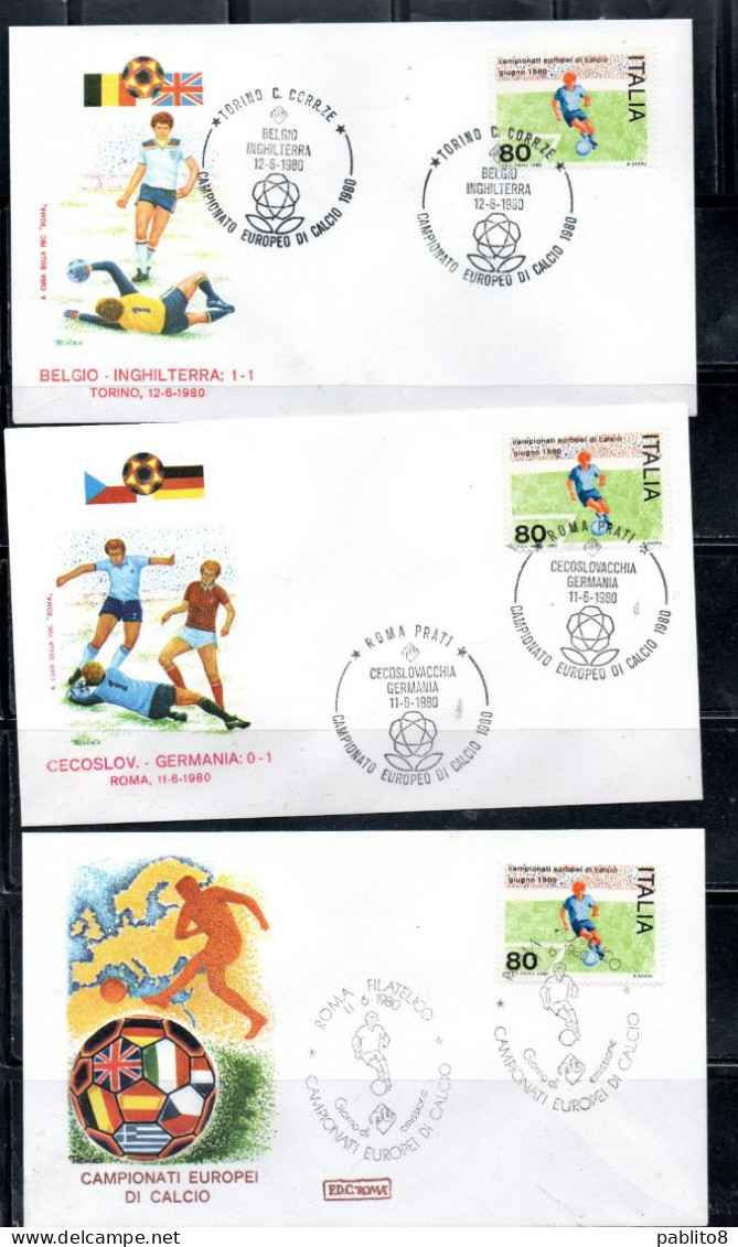 ITALIA REPUBBLICA ITALY1980 CAMPIONATI EUROPEI DI CALCIO SOCCER FOOTBALL CHAMPIONSHIP UNUSED AND SPECIAL CANCEL FDC ROMA