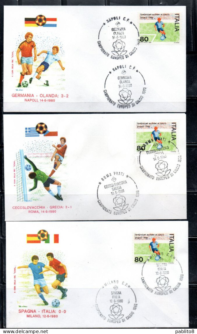 ITALIA REPUBBLICA ITALY1980 CAMPIONATI EUROPEI DI CALCIO SOCCER FOOTBALL CHAMPIONSHIP UNUSED AND SPECIAL CANCEL FDC ROMA