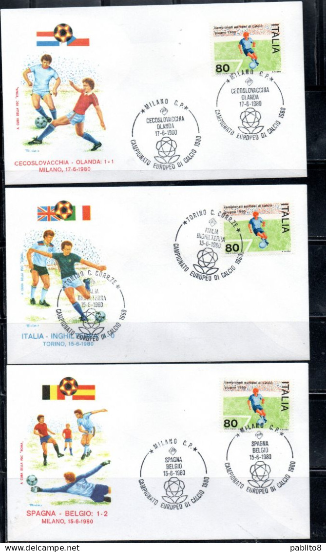 ITALIA REPUBBLICA ITALY1980 CAMPIONATI EUROPEI DI CALCIO SOCCER FOOTBALL CHAMPIONSHIP UNUSED AND SPECIAL CANCEL FDC ROMA