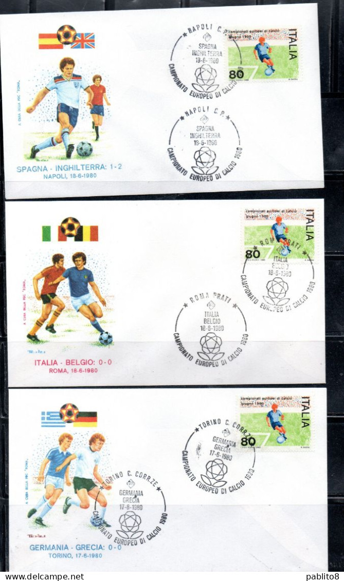 ITALIA REPUBBLICA ITALY1980 CAMPIONATI EUROPEI DI CALCIO SOCCER FOOTBALL CHAMPIONSHIP UNUSED AND SPECIAL CANCEL FDC ROMA