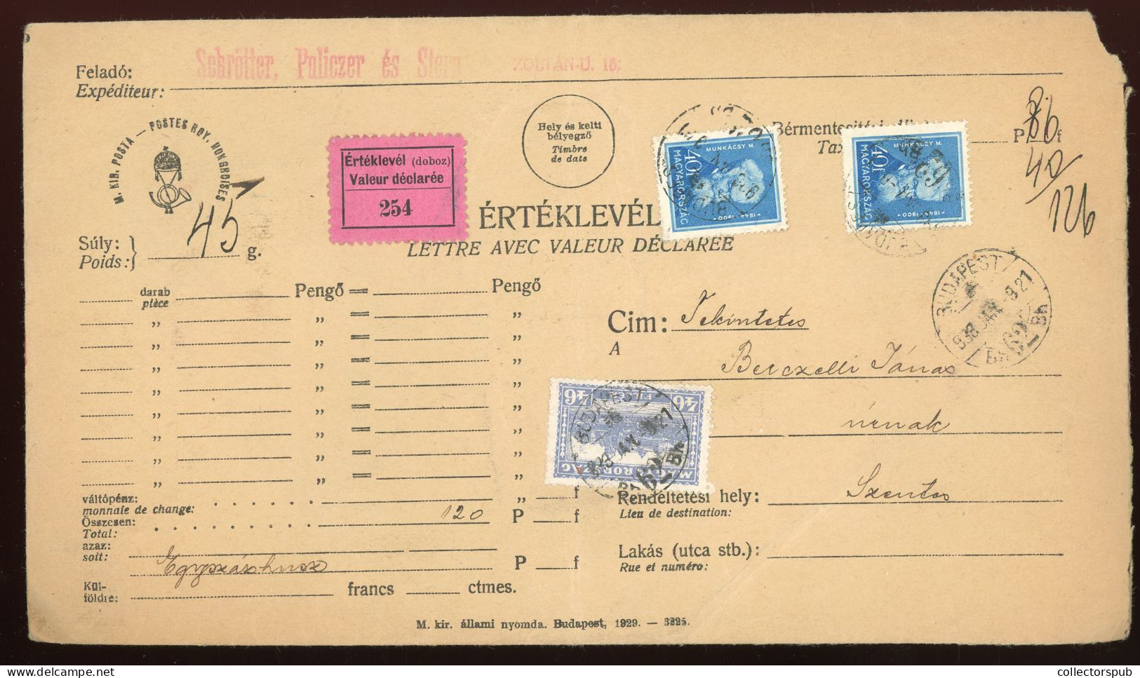 HUNGARY 1938. Nice Money Letter - Covers & Documents