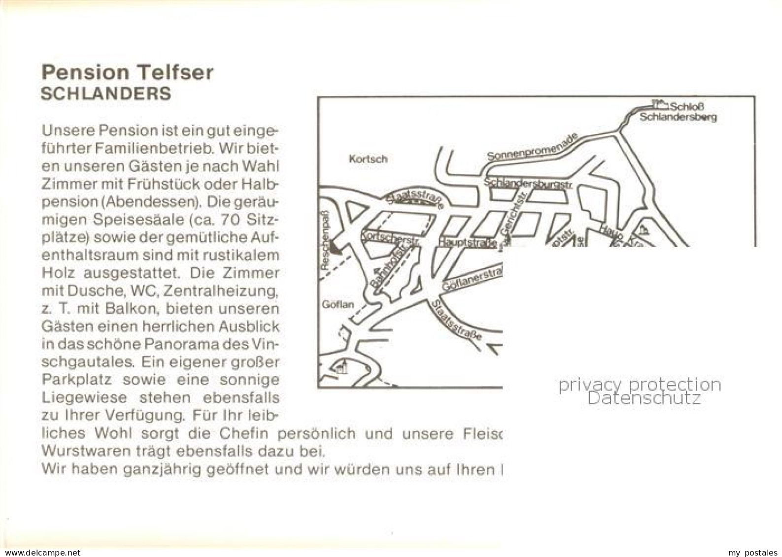 73788483 Schlanders Suedtirol IT Pension Telfser Gaststube Zimmer Garten  - Autres & Non Classés