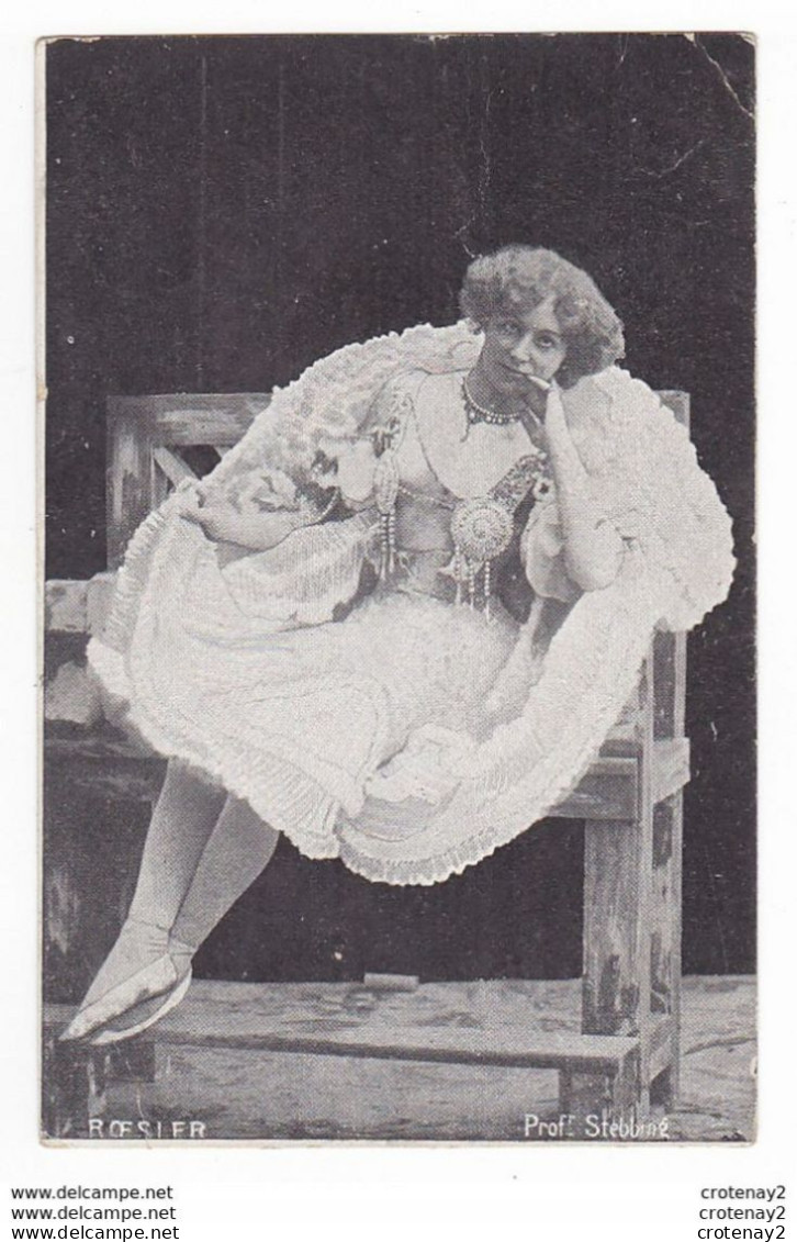 Artiste Spectacle Par Roesler Professeur Stebbiné Carte Postée à MELUN En 1906 Belle Femme Danseuse ? Assise Sur Banc - Danza