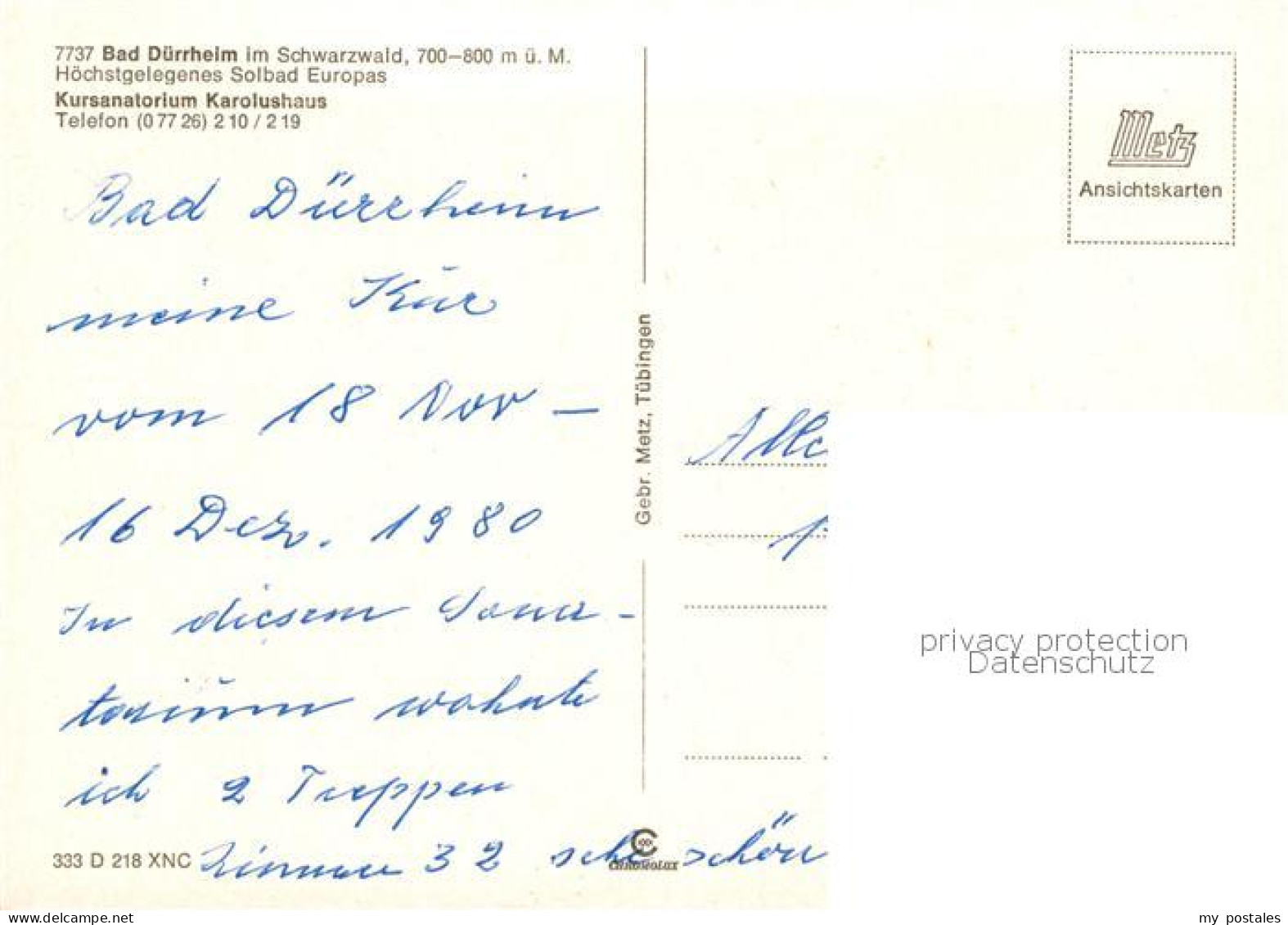 73788475 Bad Duerrheim Kursanatorium Karolushaus Bad Duerrheim - Bad Duerrheim