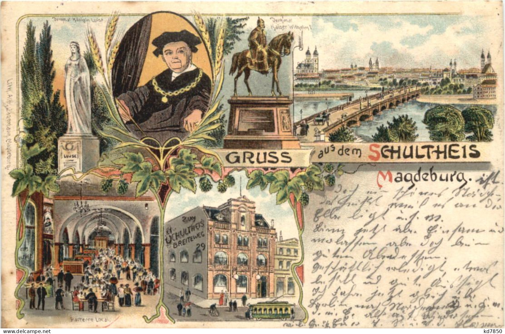 Magdeburg - Gruss Aus Dem Schultheis - Litho - Magdeburg