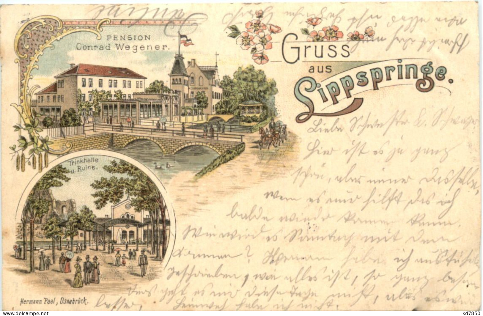 Gruss Aus Lippspringe - Pension Wegener - Litho - Bad Lippspringe