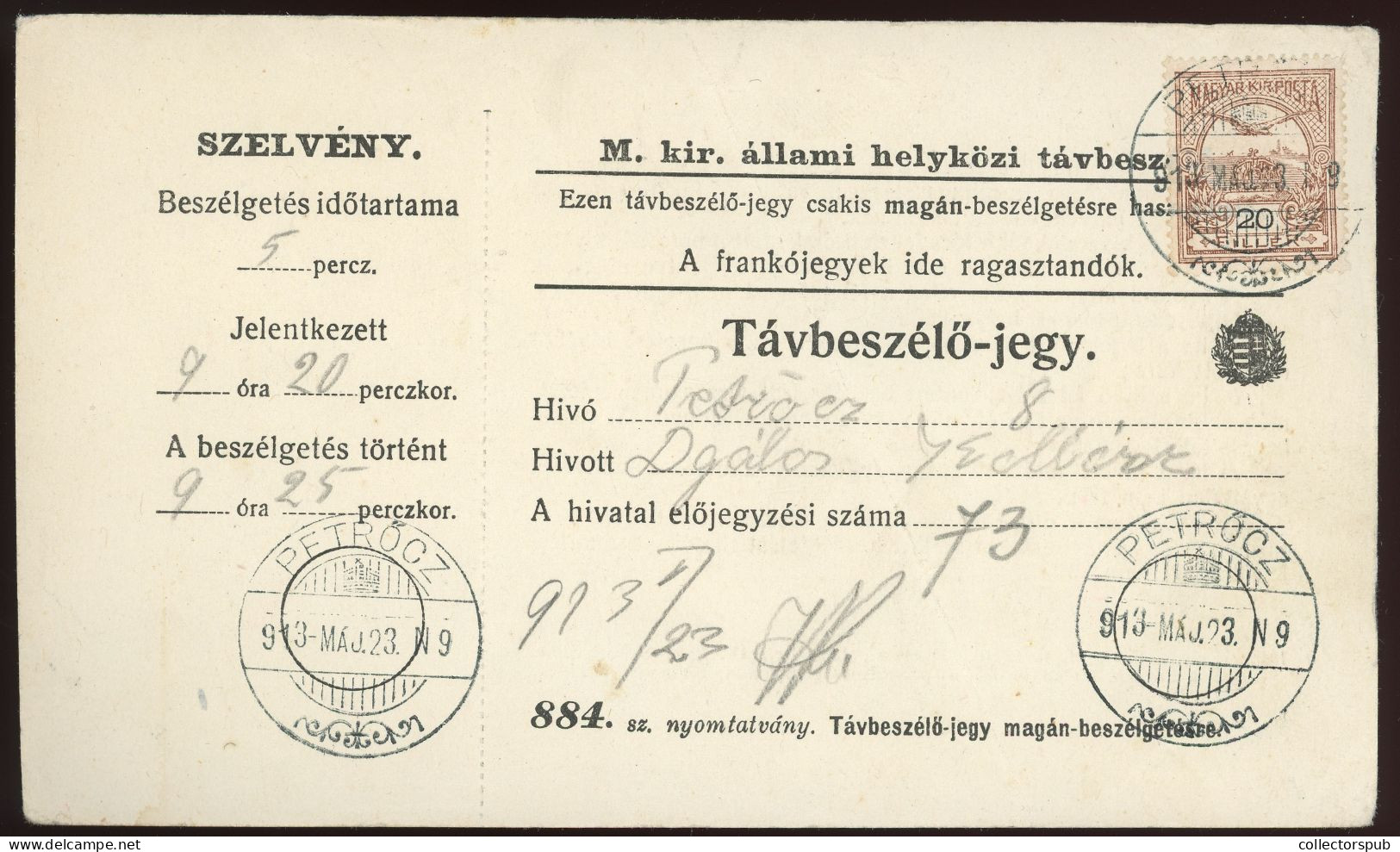 HUNGARY PETRŐC 913. Nice Telephon Card - Covers & Documents