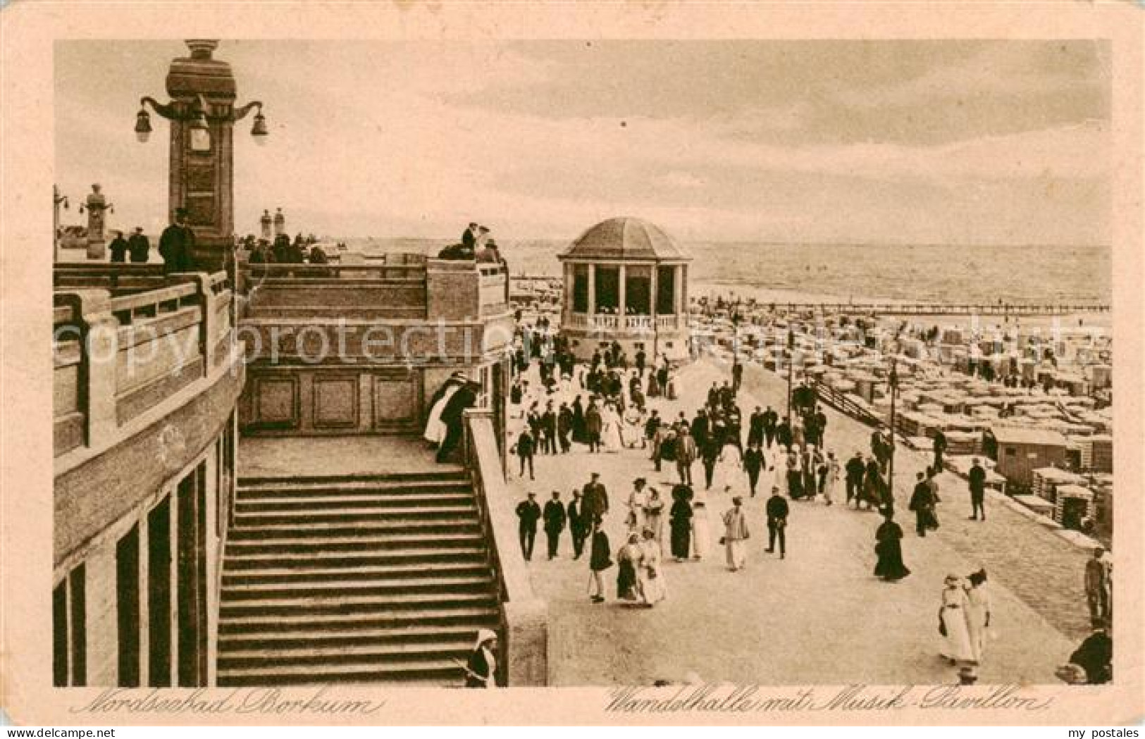 73788391 Borkum Nordseeheilbad Wandelhalle Mit Musikpavillon  - Borkum