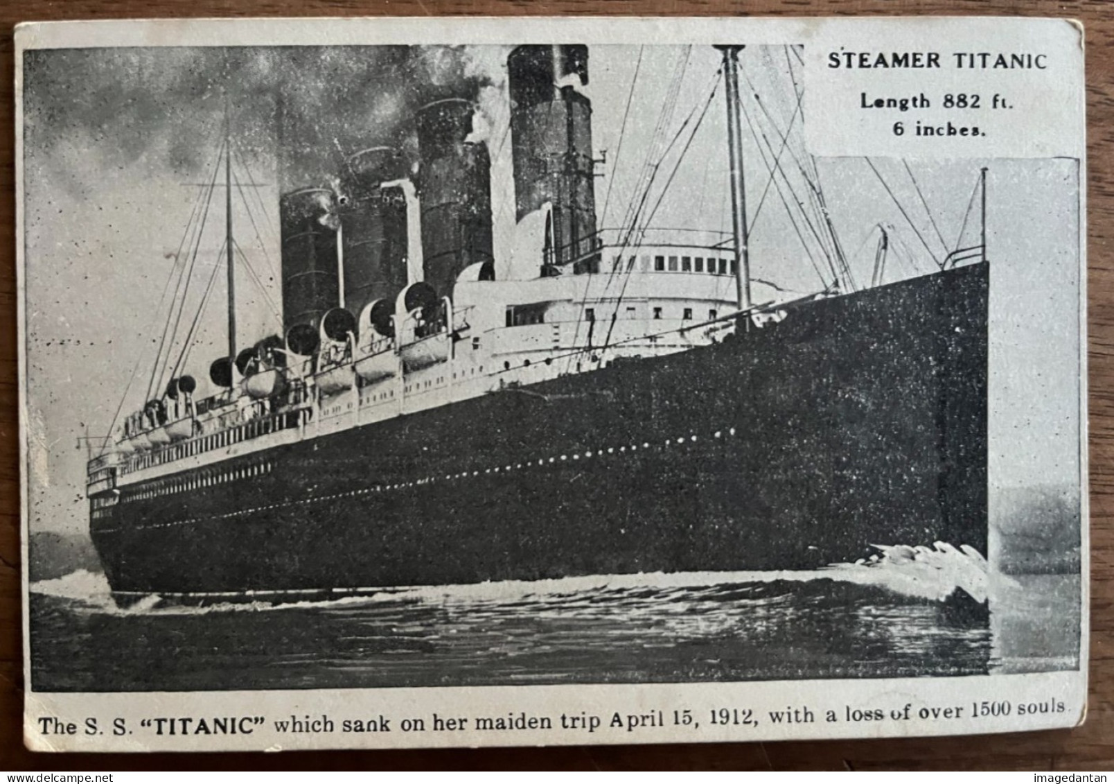 Steamer Paquebot Titanic - Sank On Her Maiden Trip April 15, 1912, With A Loss Of Over 1500 Souls - Paquebots