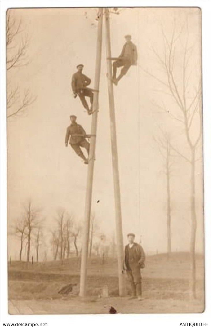 ELECTRIFICATION DES ARDENNES En Mai 1911 - CARTE PHOTO DE LA POSE D'UN PILONE - BEAU DOCUMENT - - Andere & Zonder Classificatie