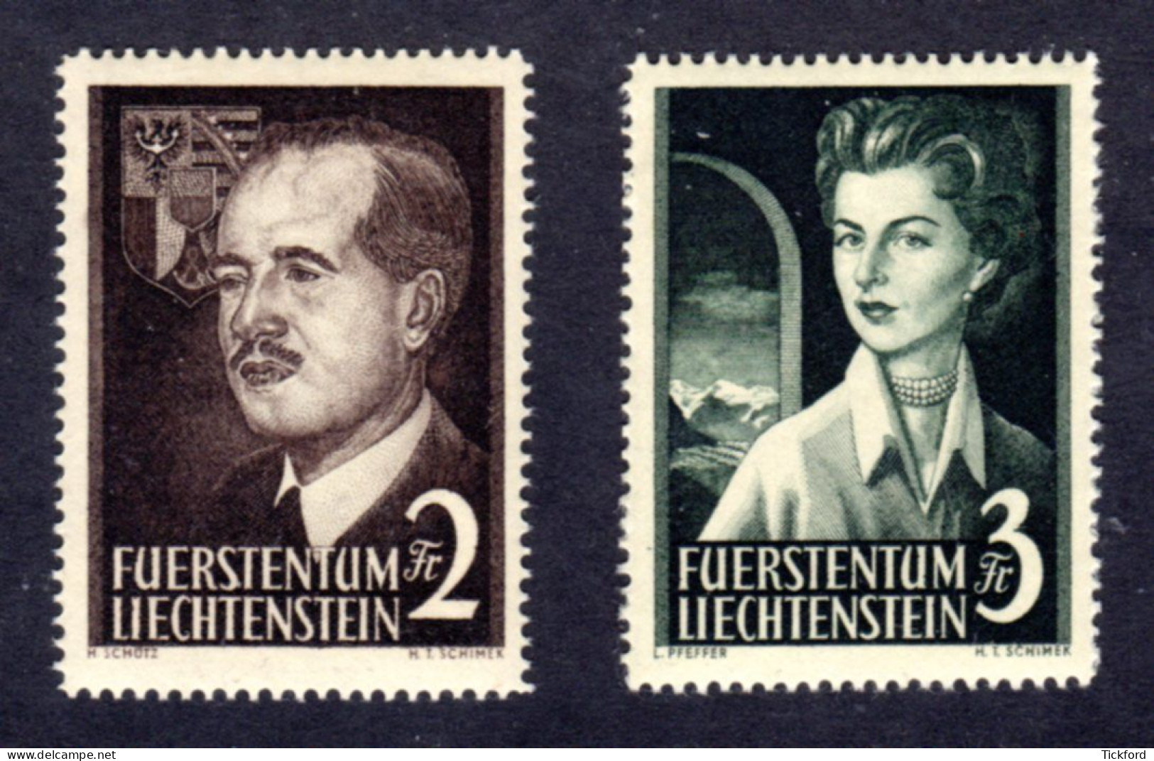 LIECHTENSTEIN 1955 - Yvert N° 294/295 - NEUFS ** LUXE / MNH - 2 Valeurs, TB - Unused Stamps