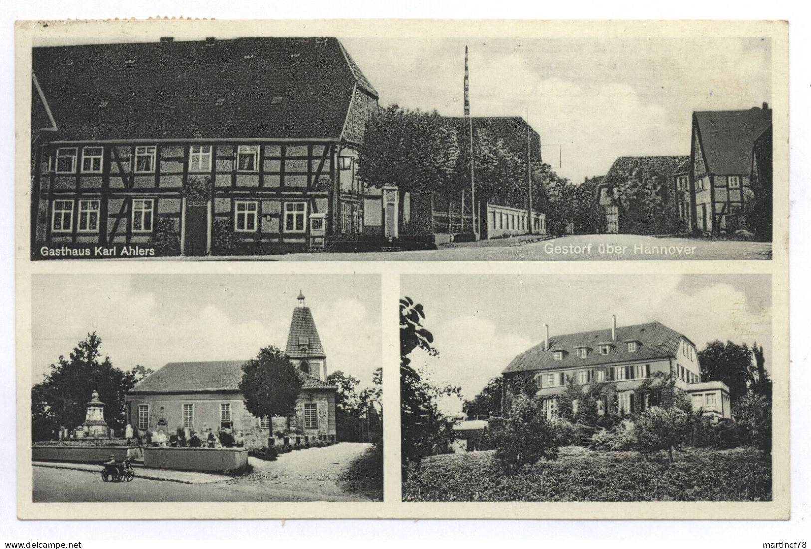 3001 Gestorf über Hannover Gasthaus Zum Weißen Roß Karl Ahlers Benningsen 1956 - Hannover