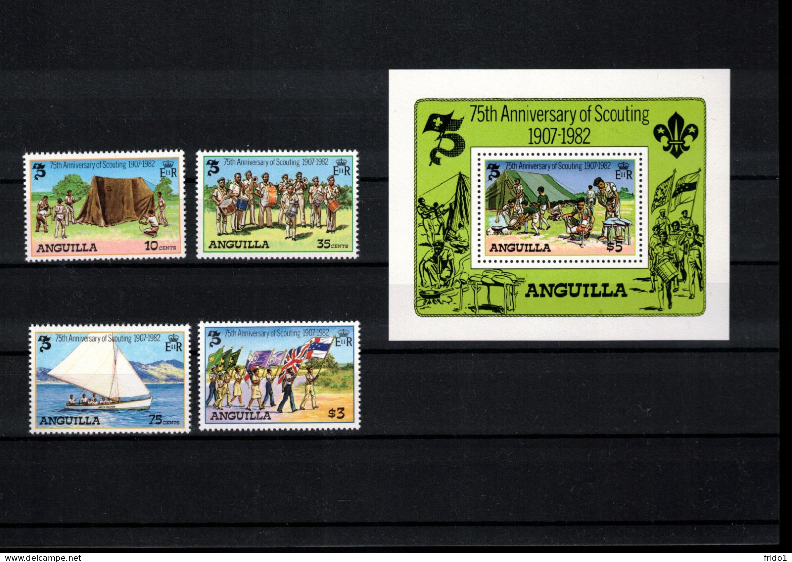 Anguilla 1982 75th Anniversary Of Scouting Set+block Postfrisch / MNH - Unused Stamps