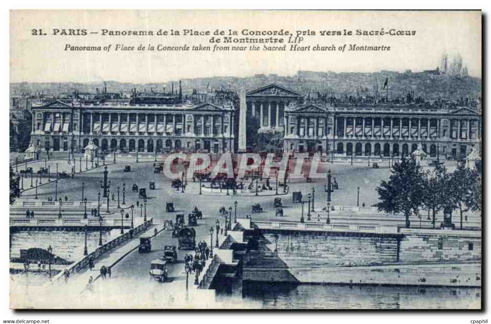CPA Paris Panorama De La Place De La Concorde Pris Vers La Sacre Coeur  - Distretto: 01