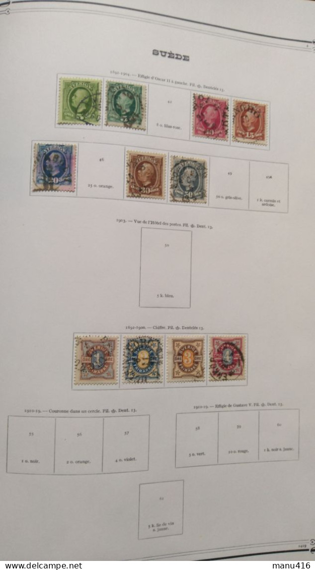 Joli Lot De 50 Timbres De Suède Très Anciens (dont N°9, 22, 26, Service N°4, Etc ...) Cote 360 Euros, Port Offert. - Gebraucht